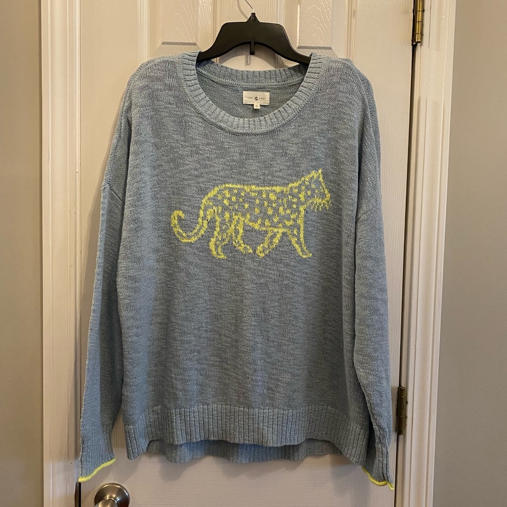 NWT Lou&Gray LOFT sweater with leopard graphic.  Dress up or down- super cute